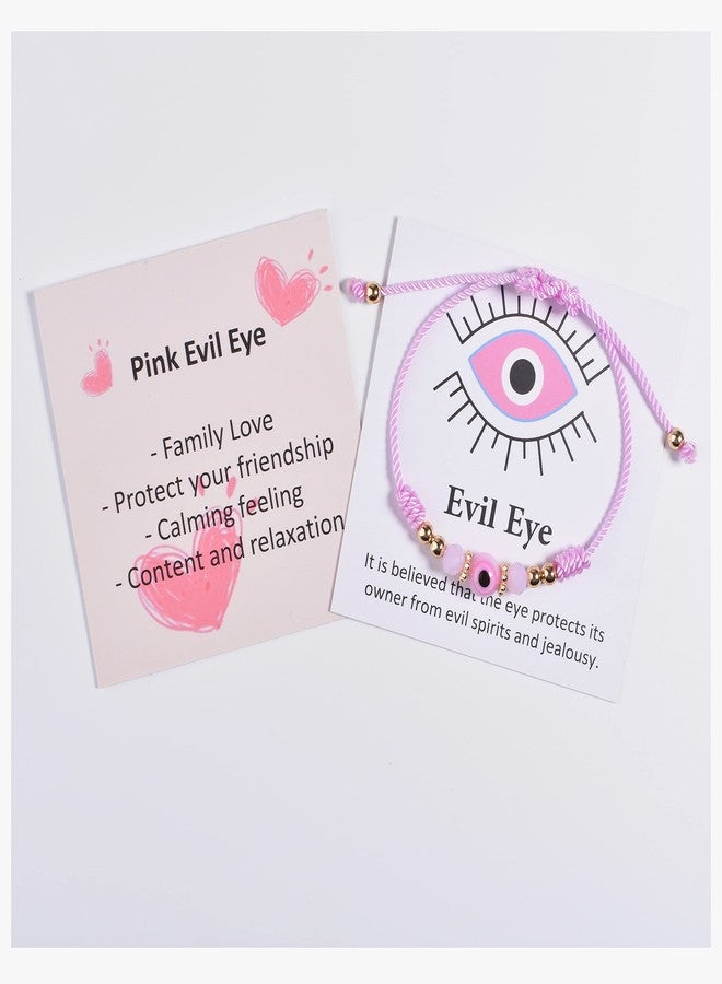 chorfla Evil Eye Bracelet For Women Teen Protection Bracelet Pink Knot Bracelet Ojo Anklet Gift String Rope Thread For Daughter Niece Granddaughter Friend Bff Good Luck Christmas - Image 2